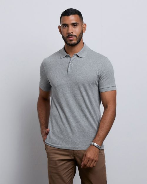 Polo Cuello Camisa Hombre Anthony Gris Melange
