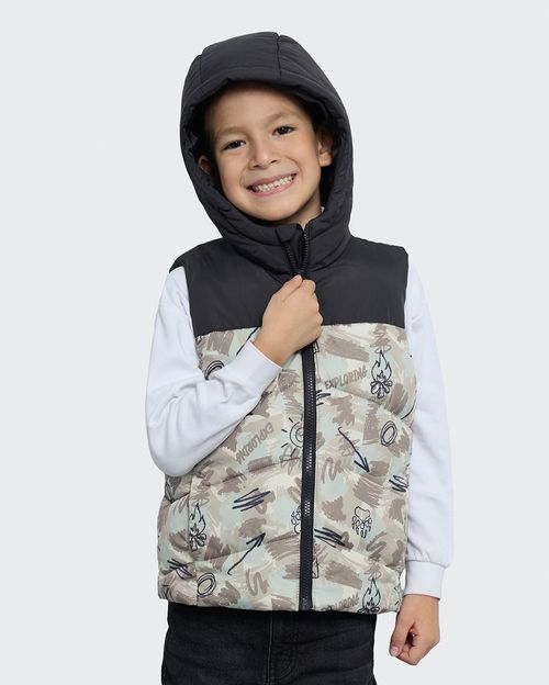 Chaleco Niño Troy Gris Iron / Beige Arena