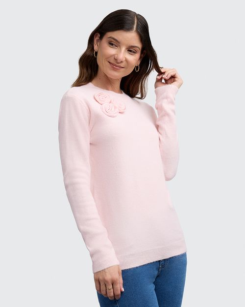 Chompa Mujer Barbara Rosado Agua