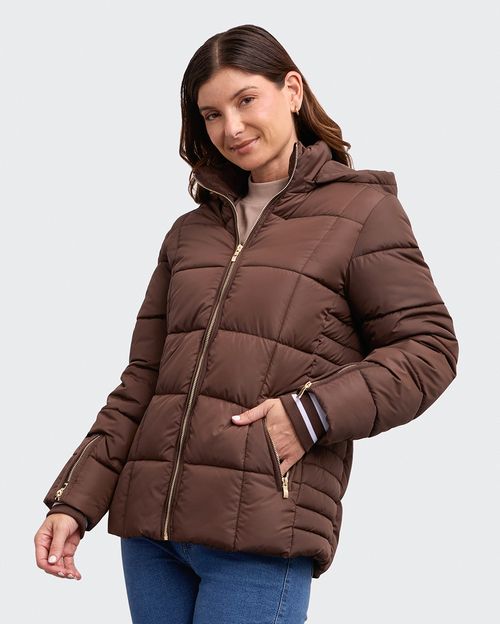 Casaca Mujer Split Marrón