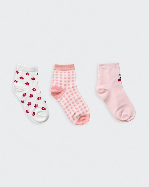 Calcetines Pack X3 Unidades Niña Mora Rosado