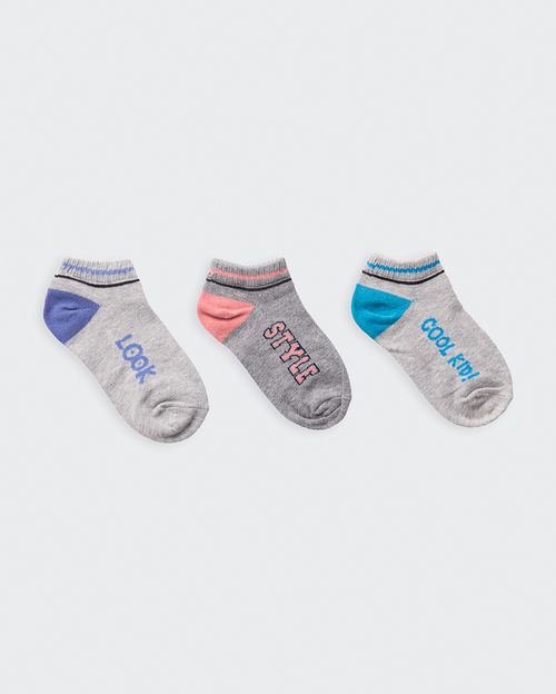 Calcetines Pack X3 Niño Milcar Melange Claro/Melange Claro/Melange Medio
