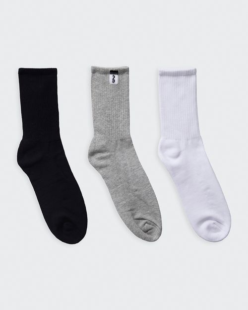 Calcetines Pack X3 Hombre Malcom Negro/Gris/Blanco
