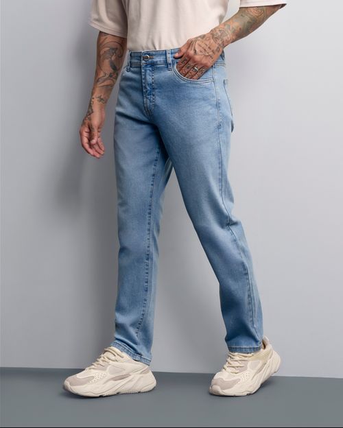 Jean Hombre Bruno Azul Medio