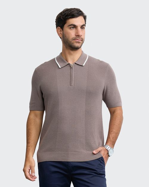 Polo Cuello Camisa Hombre Bryan Marrón Claro