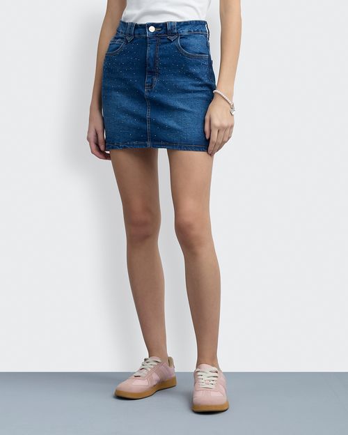 Falda Denim Mujer Sheyla Dark Wash