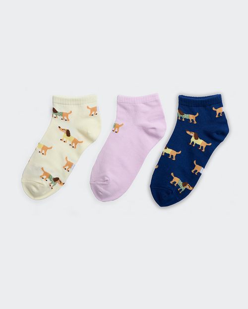 Calcetines Pack x 3 Niña Nini Rosa/Azul/Coco