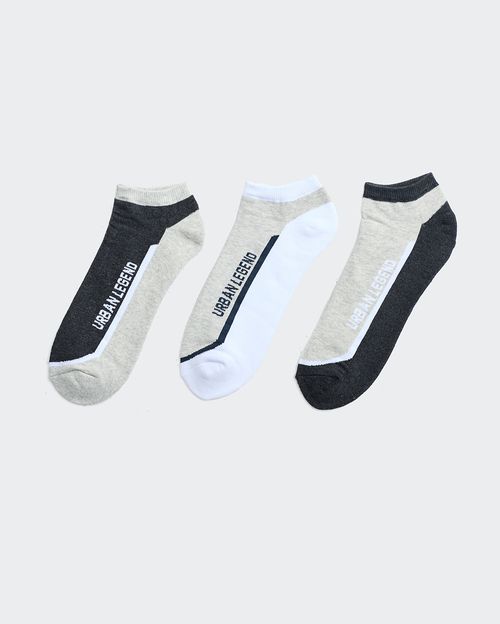 Calcetines Pack x 3 Hombre Franco Blanco/Negro/Gris