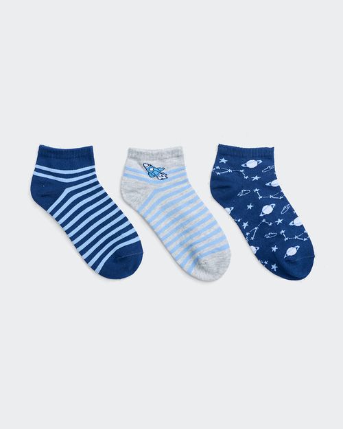 Calcetines Pack x 3 Niño Milcar Melange/Celeste/Azul