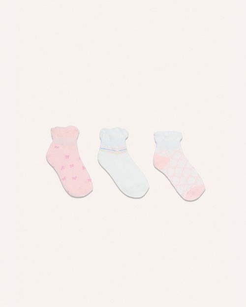 Calcetines Pack x 3 Niña Nini Rosa Pastel/Rosa Pastel/Coco