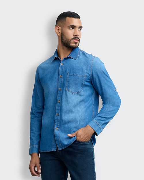 Camisa Hombre Sainz Medium Wash