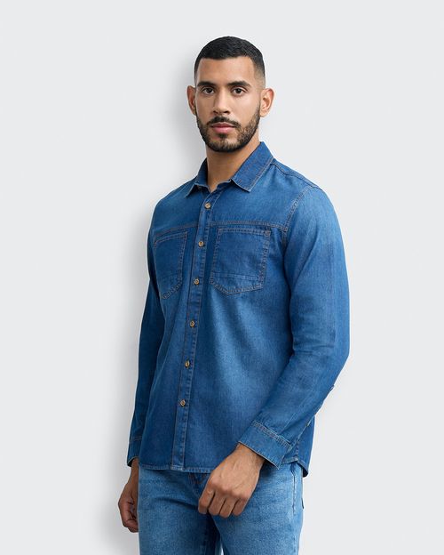 Camisa Hombre Franco Dark Wash