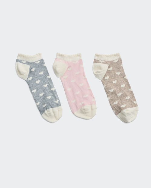 Calcetines Pack x 3 Mujer Briana Beige Arena/Rosa/Melange
