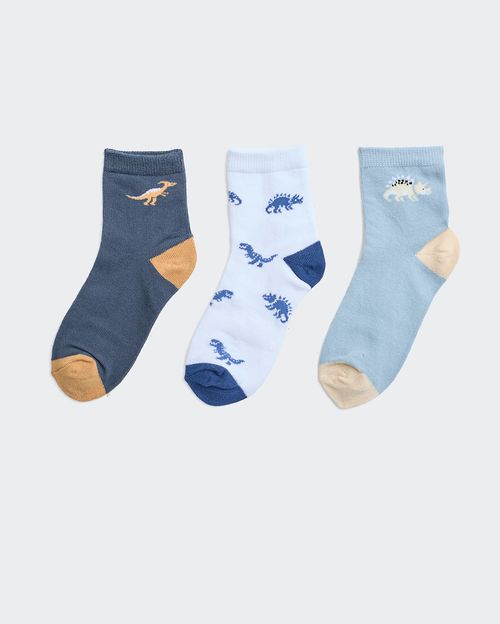 Calcetines Pack x 3 Niño Mariano Blanco/Celeste/Gris