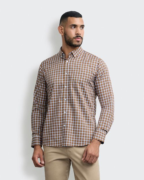 Camisa Hombre Piedro Camel Pardo
