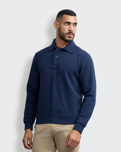 Polera Hombre Aaron Azul Oxford