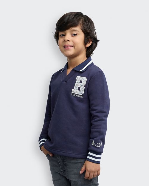 Polo Cuello Camisa Niño Cristian Azul Náutico