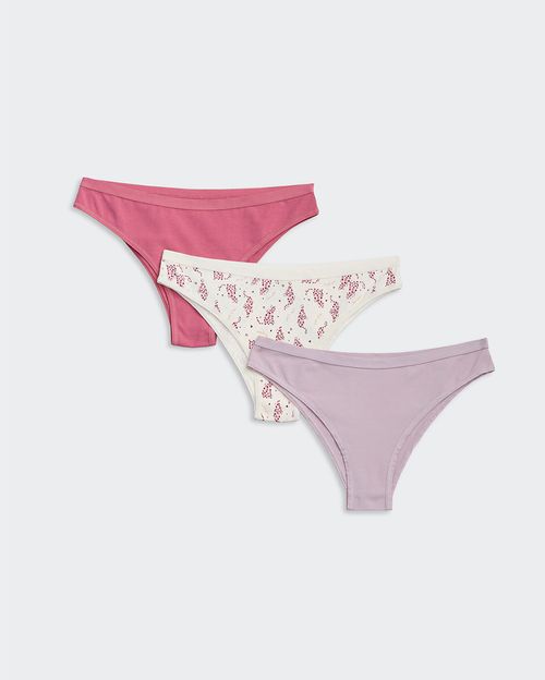 Trusa Pack x 3 Mujer Xenia Rosa Viejo/Coco/Lila Pastel