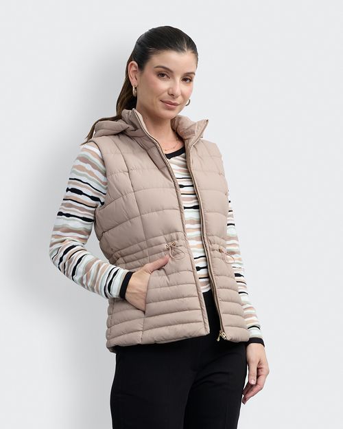 Chaleco Mujer Paola Beige Oscuro
