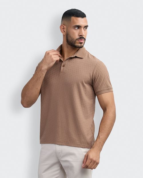 Polo Cuello Camisa Hombre Tirzo Marron Chocolate