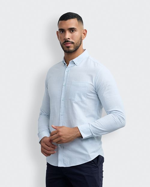 Camisa Hombre Paolo Celeste Claro
