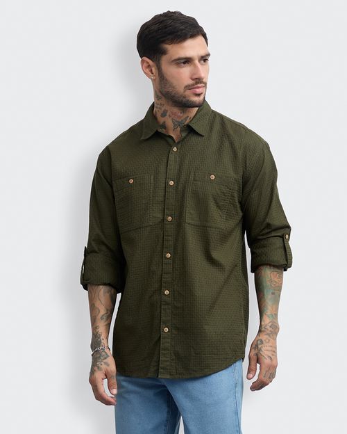 Camisa Hombre Lume Verde Militar
