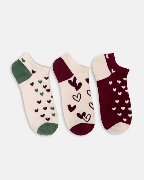 Calcetines Pack x3 Mujer Emily Verde/Coco/Guindo