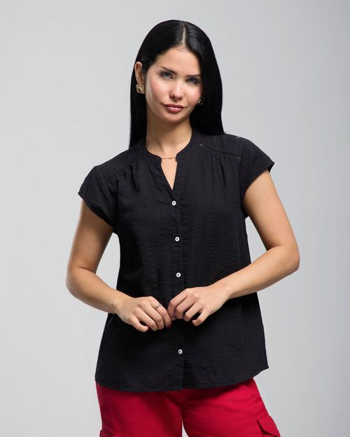 Blusa Mujer Cata Solid Negro New