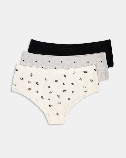 Trusa Pack x3 Mujer Carolina Coco/Melange Claro/Negro
