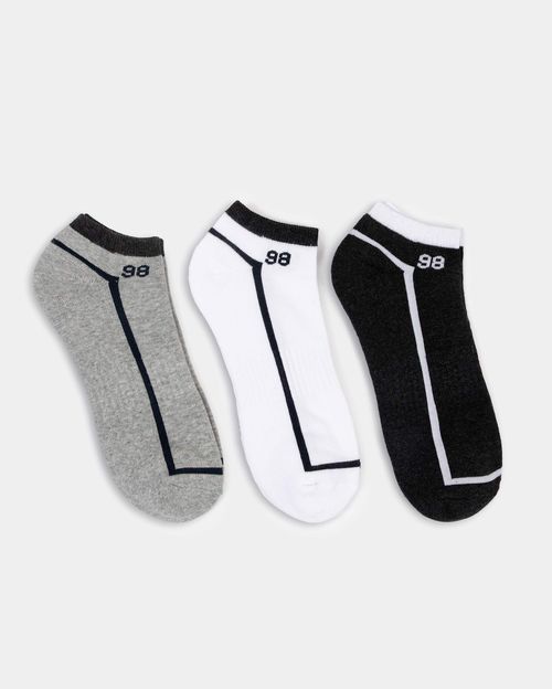 Calcetines Pack x3 Hombre Mario Negro/Blanco/Melange