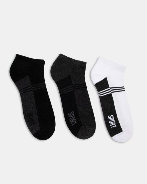 Calcetines Pack x3 Hombre Franco Blanco/Gris/Negro