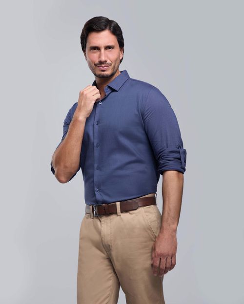 Camisa Hombre Abiel Azul Dutty
