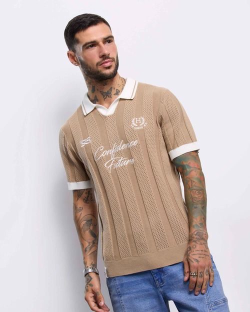 Polo Cuello Camisa Hombre Fils Beige