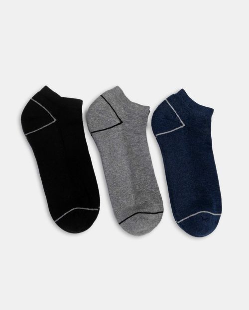 Calcetines Pack x3 Hombre Marcos Plomo/Coco/Melange