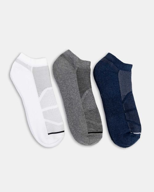 Calcetines Pack x3 Hombre Cales Melange/Azul/Blanco