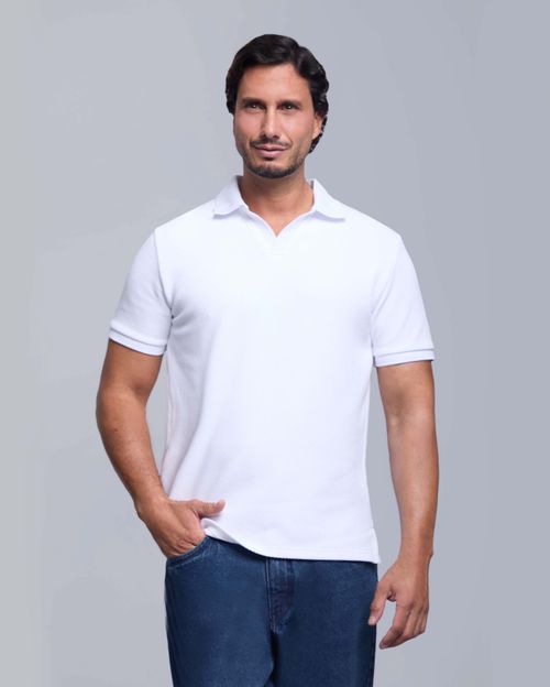 Polo Cuello Camisa Hombre Sander Blanco Optico