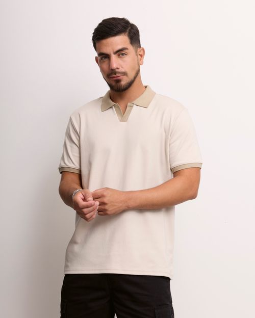 Polo Cuello Camisa Hombre Joaquin Beige Arena