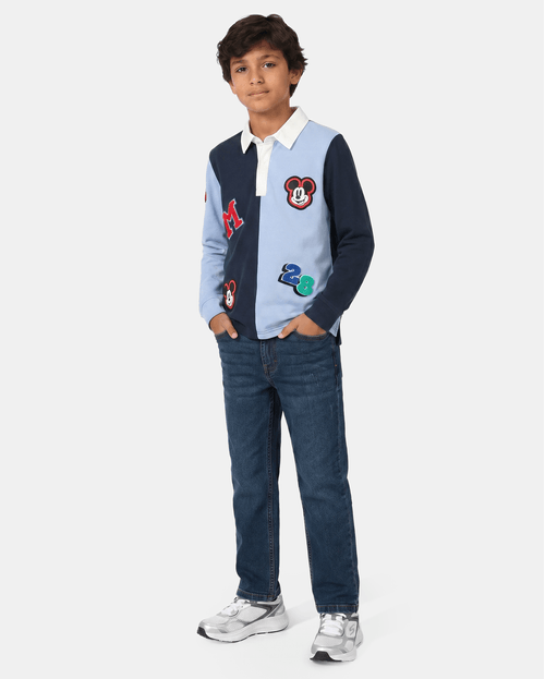 Polo Cuello Camisa Niño Hugo Azul