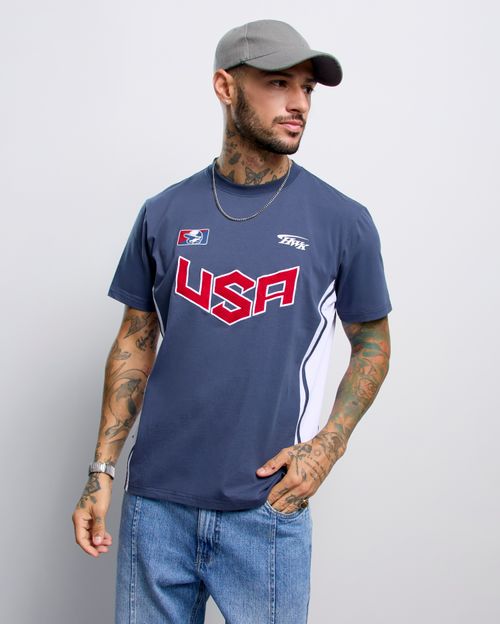 Polo Hombre Usa Azul Pacifico
