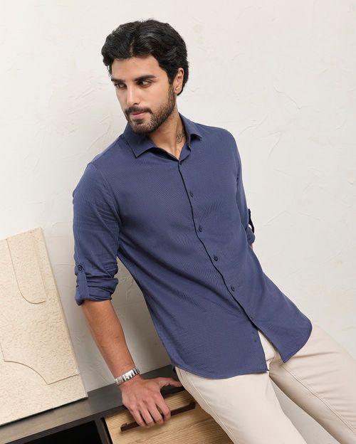 Camisa Hombre Abiel Azul Dutty
