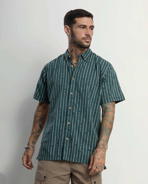 Camisa Hombre Tulum Verde Botella