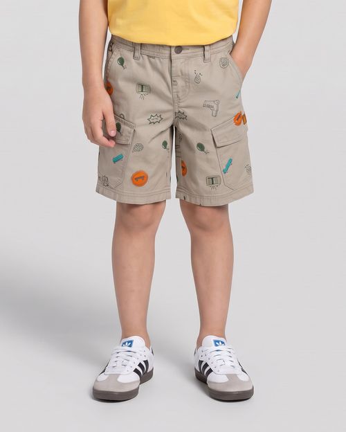 Bermuda Niño Piero Print Verde Empolvado