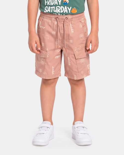 Bermuda Niño Piero Print Rosa Vintage