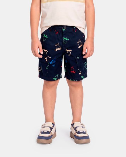 Bermuda Niño Piero Print Azul Atlántico