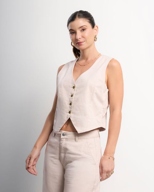 Chaleco Mujer Giane Vest Beige Arena
