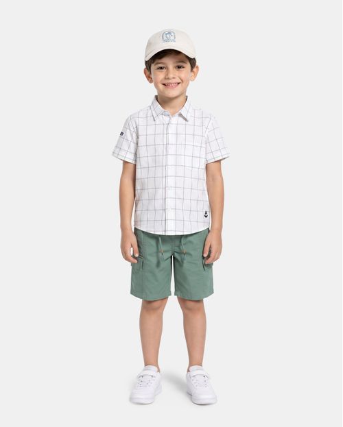 Camisa Niño Kart Blanco Optico