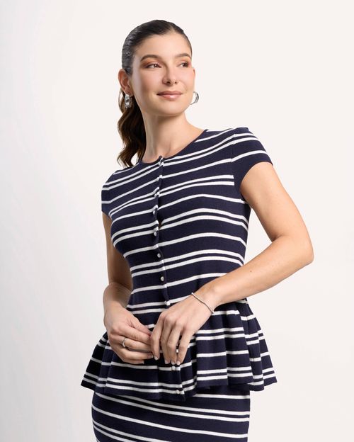 Blusa Mujer Dora Azul Náutico
