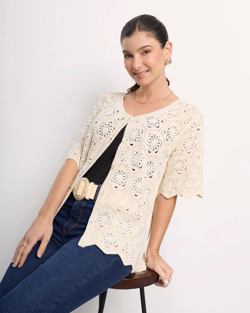 Blusa Mujer Walla Crema Pastel