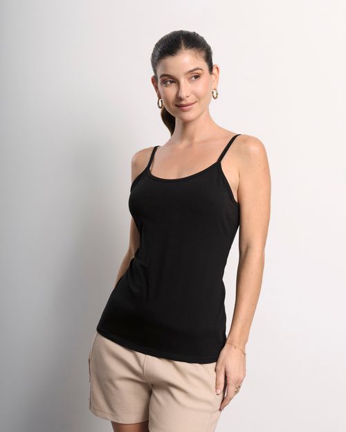 Top Mujer Rubí Core Tiras Negro