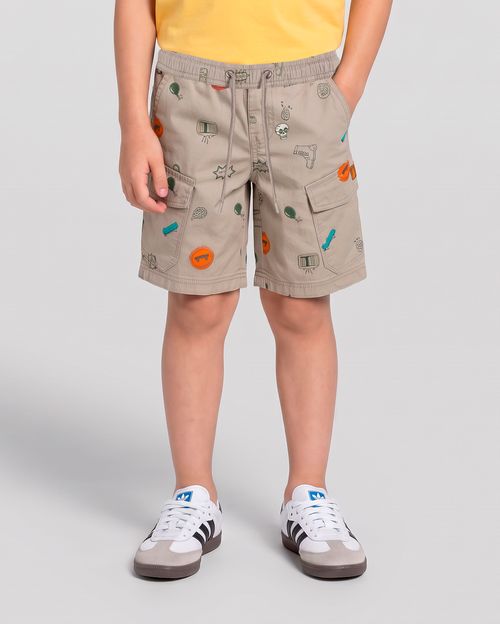 Bermuda Niño Piero Print Verde Empolvado